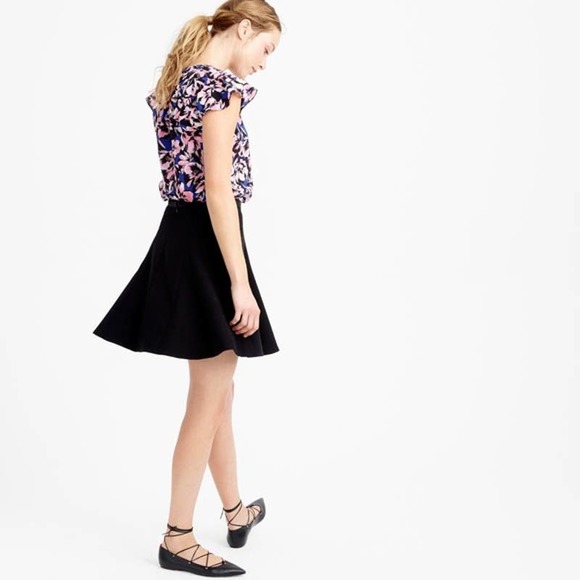 J.Crew Crepe Circle Mini Skirt XS Black - Picture 1 of 12